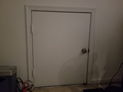 The half-sized door to my attic space.