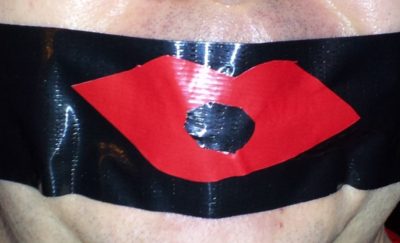 The duct tape lips!