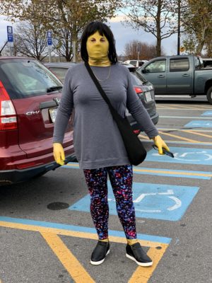 Out and about shopping on Black Friday.  I'm actually kind of impressed that I've lost enough weight that now, my thighs don't touch.  Also, I never thought that these shoes would fit, but they actually fit perfectly.