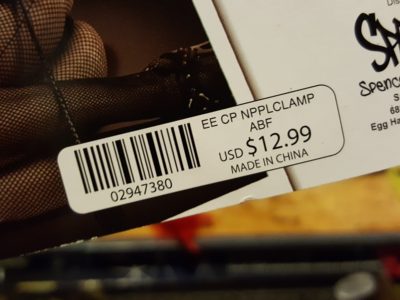 "Nipple clamps" at Spencer's (the price)